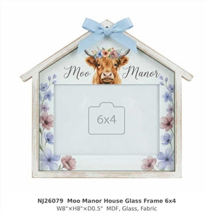 NJ26079 Moo Manor House Glass Frame 6x4