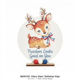 NJ26150 Glory Deer Tabletop Sign