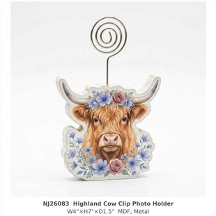 N 26083 Highland Cow Cilp Photo Holder