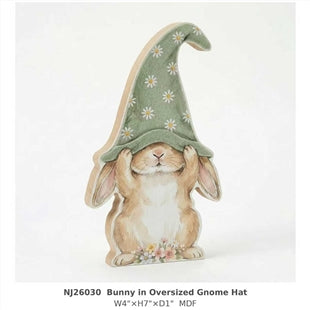 N 26030 Bunny in Oversized Gnome Hat