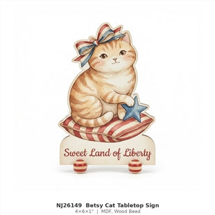 NJ26149 Betsy Cat Tabletop Sign