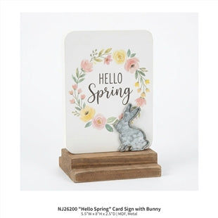 5200 "Hello Spring" Card Sign with Bunny: