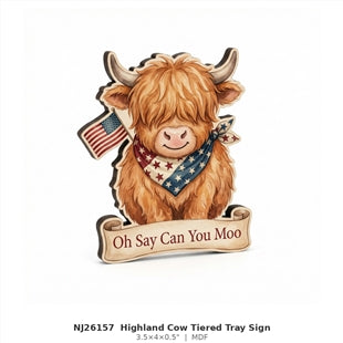 NJ26157 Highland Cow Tiered Tray Sign
