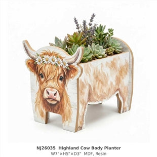 N26035 Highland Cow Body Planter