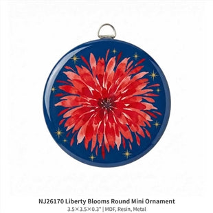 NJ26170 Liberty Blooms Round Mini Ornament
