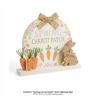 J26217 "Spring Carrot Patch" Arch Tabletop Sign