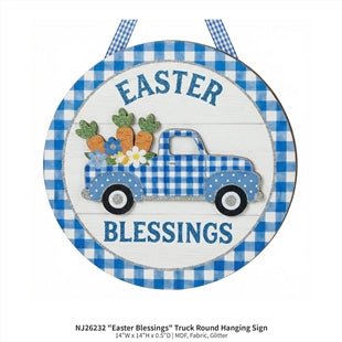 26232 "Easter Blessings" Truck Roond Hanging Sign