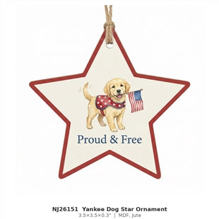 NJ26151 Yankee Dog Star Ornament