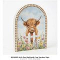 V26095 Arch-lop Highland Cow Garden Sign
