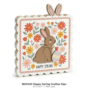 J26102 Happy Spring Scallop Sign